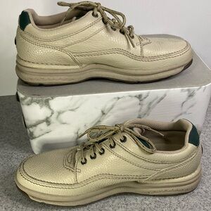 Rockport prowalker leather cream‎ lace ups. Size 8n. Very good condition Box 9